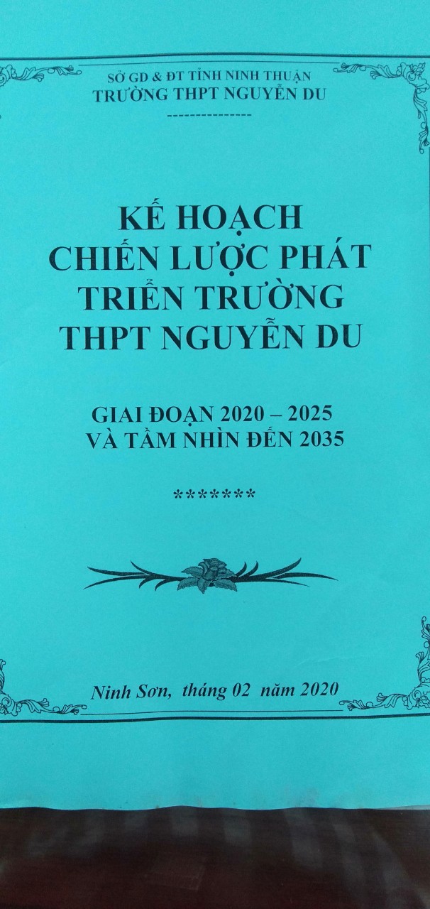 Kế hoạch  Chiến lược phát triển trường thpt nguyễn du  giai đoạn 2020 – 2025 và tầm nhìn đến 2035